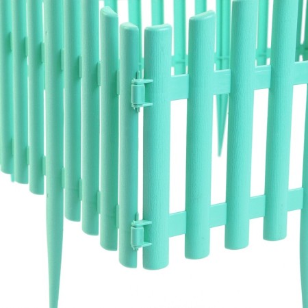 Decorative fence, 30 × 300 cm, 5 sections, plastic, turquoise, Greengo-10