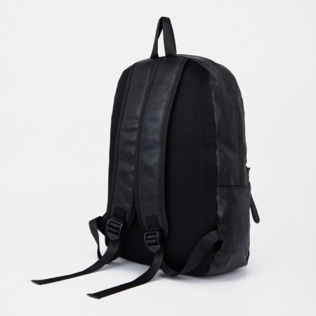 Male backpack of artificial leather with lightning, black color-3