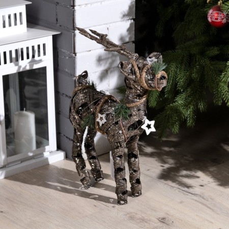 LED figure "Wicker Deer" 29 × 42 × 10 cm, metal, textiles, AAX2 batteries (not in the kit), glow warm white-1