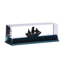 Accessory on the car panel, pirate ship, black, plastic