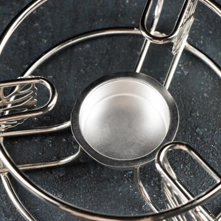 Heating-heating stand for a teapot, 13.5 × 13.5 × 6 cm, silver color-1