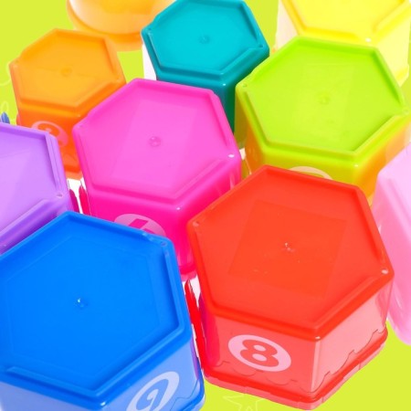 Developing toy "Pyramid: Bear", cups with letters and numbers, 11 items-5