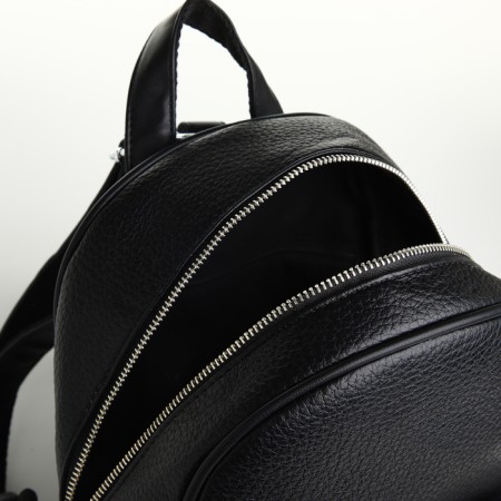 City backpack on a zipper, black color-5