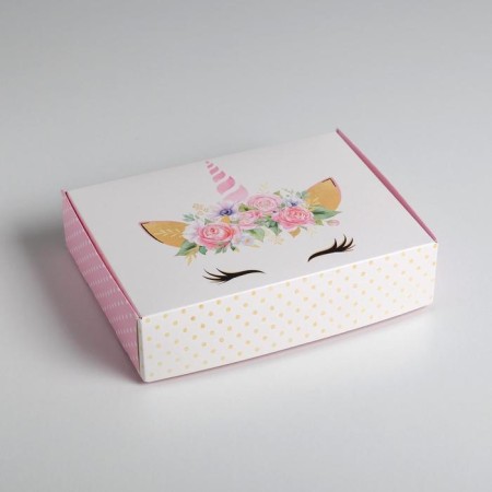 Gift folding box, packaging, “unicorn”, 21 x 15 x 5 cm-1