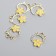 Decor for creativity metal, enamel, rhinestones "Kit with yellow flower" gold 1.2x1.7 cm