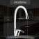 Kitchen mixer Zein Z2110, single -leaf, flexible surge, cartridge 40 mm, white/chrome