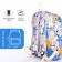 School backpack of textiles on a zipper, 3 pockets, pencil case, blue/multi -colored color