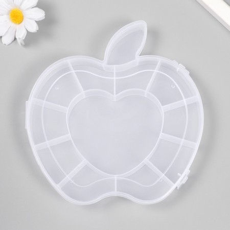 Casket Plastic for the little things "Apple" Transparent 12 compartments 16.5x15.5x2.5 cm