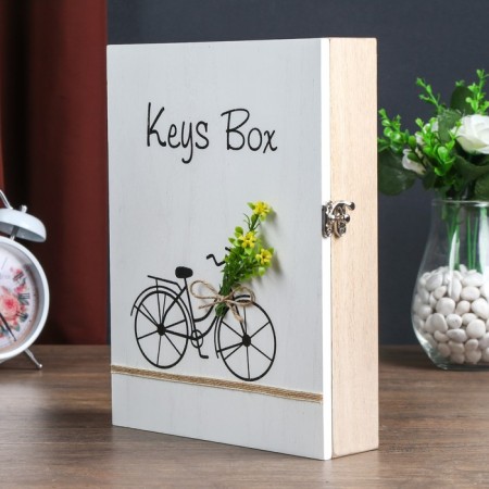 Keywood tree 6 hooks "Bicycle with flowers" 26x19.5x5.5 cm-1
