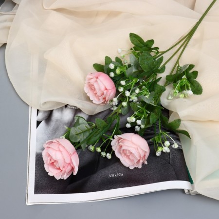 Artificial flowers "Amuria rose" 7x62 cm, light pink