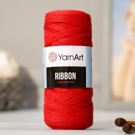 Ribbon yarn 40% polyester, 60% cotton 125m/250g (773 red)