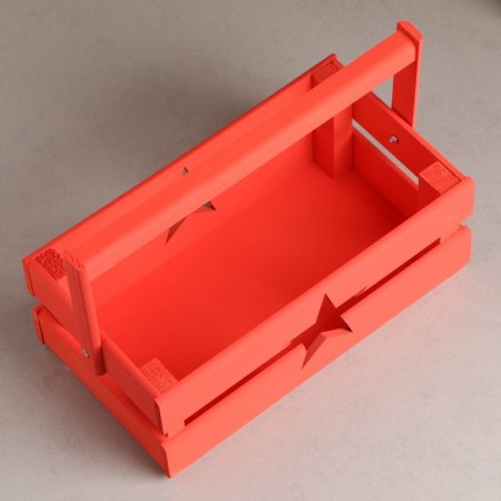 Wooden Kashpo 24.5 × 13.5 × 9 cm "Two Light" two -strip, star, red give beautifully-3