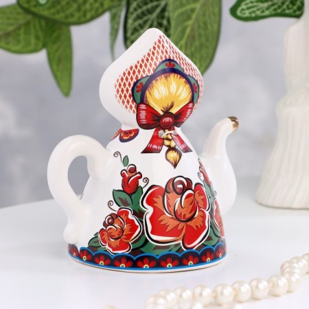 Bell doll on a teapot, 10 cm, mix-7