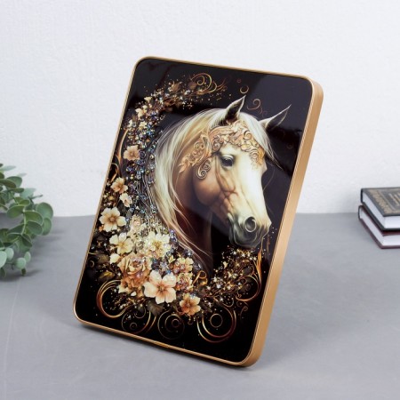 Acrylic painting desktop "Tsarist horse" 25x20 cm-1