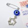 Pin-Galism-Summarian “Fulfillment of desires”, dolphins, 2.2cm, white-blue color in silver