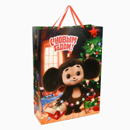 New Year. Gift package, 70x50x19 cm, packaging, Cheburashka-1