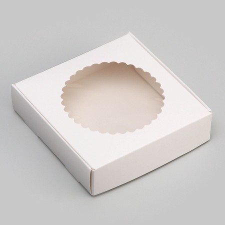Box the team, white, with a window, 11.5 x 11.5 x 3 cm-2