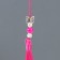 Suspension Textile, metal "Butterfly" fuchsia 1x1.2x16.5 cm