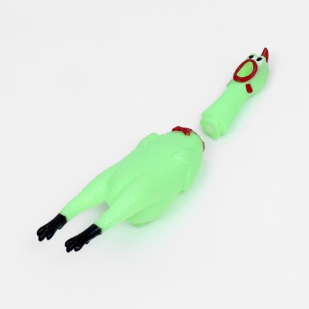 Brying toy "Bluming chicken" for dogs, 28 cm, green-3