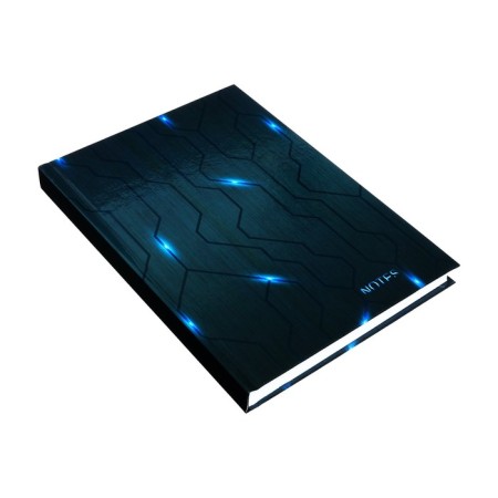 Notebook A5 160 sheets in the cell "microcircuit", solid cover, glossy lamination, offset block 65 g/m2-1