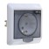 Roset SE "Study", 16 A, 250 V, built-in, with salary, curtains, lid, IP44, white, PC16-0444b