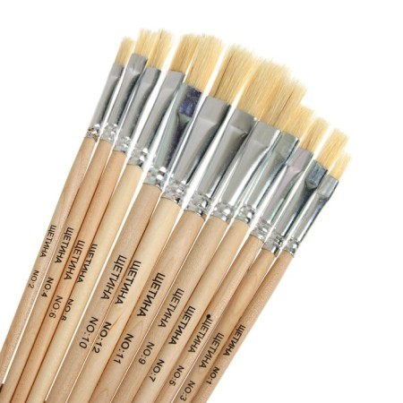 Set of brushes stitch 12 pieces: No. 1, 2, 3, 4, 5, 6, 7, 8, 9, 10, 11, 12, flat-1