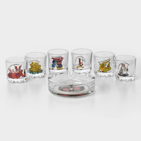 Set "jokes", 6 piles 50 ml, ashtray, mix