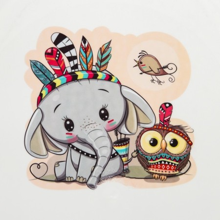 Bulbed Baby 86 cm., “Wild West Elephant”, with a drain, white color-4