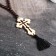Wooden rosary, with a cross, 40 cm, mix