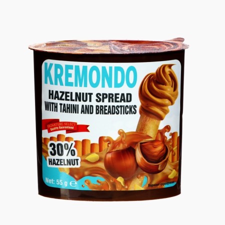 A set of walnut pasta with tahini and Kremondo bread sticks, 55 g