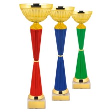 Cup with a metal bowl, marble base, h = 36.5 cm, color gold, red