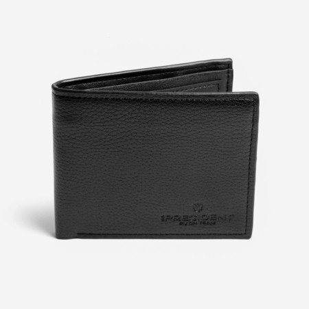 Artificial leather wallet "President", 12 x 10 cm, black-2