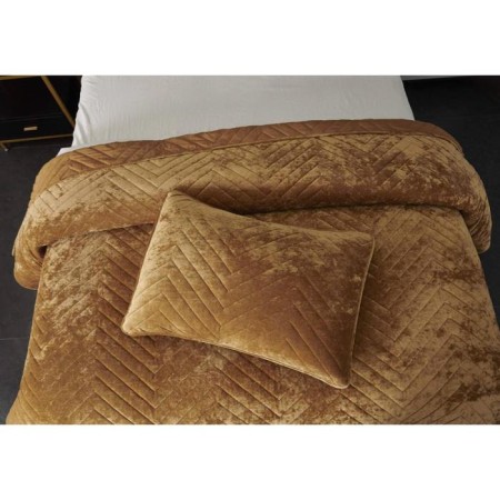 A set with a blanket "Fernand", size 240x260 cm, 50x70 cm - 2 pcs, mustard color-4