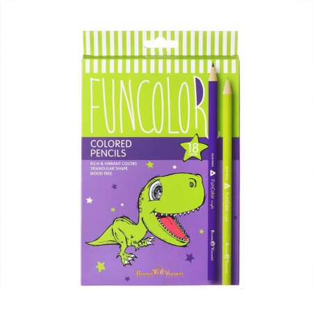 Pencils of 18 colors BrunovisConti. Funcolor, plastic, three -sided, mix-10
