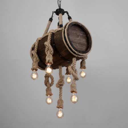 Barrel chandelier 7he27 40W Black 41x33x30 cm-1