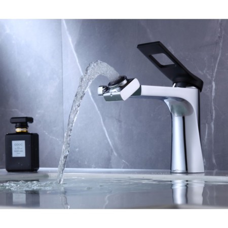 Bronze de Luxe ELEMENT EL02XCB sink mixer, pour 130 mm, brass, chrome/black-5