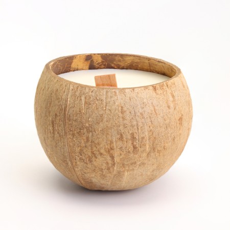 Candle in the coconut aromatic, cherry, soy wax, 8x10 cm, in the box-3