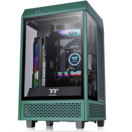 The housing Themaltake The Tower 100 Racing Green Green without PSU miniitx 1x120mm 3x140mm 2xusb3. 10044-1