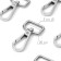 Metal carbine, 50 × 26 mm / 20 × 3 mm, 5 pcs, silver color
