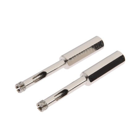 Diamond drill on glass and ceramics of the tundra, a trihedral shank, 6 x 65 mm, 2 pcs.