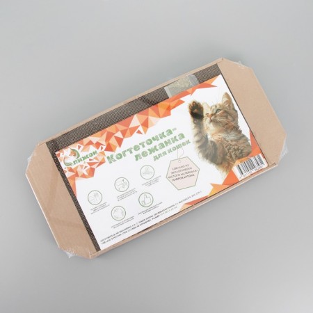 Claw-lane for cats from corrugated cardboard Kraft, 57 x 28.5 x 2.5 cm-2