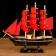 Souvenir small "Vostok" ship, black sides with a white strip, red sails, mix 22 × 5 × 21 cm