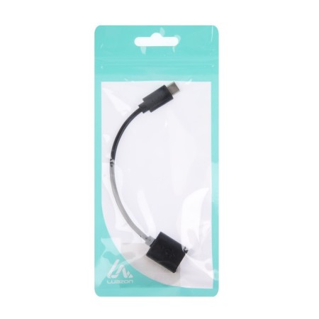 OTG cable Luazon, Type -C - USB, 1 A, 0.14 m, black-5