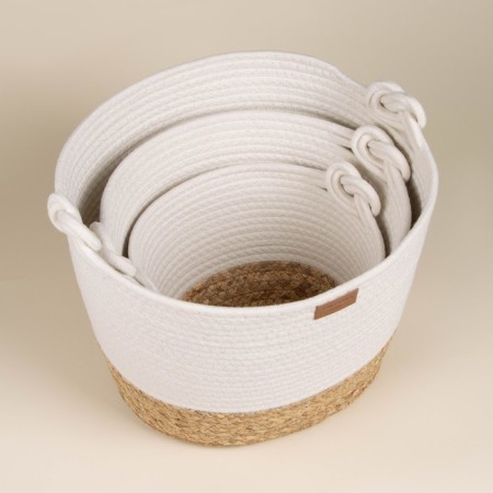SL Home storage baskets, wicker, handmade, 3 pcs: 24 × 21 × 17 cm, 30 × 25 × 22 cm, 35 × 30 × 27 cm-2