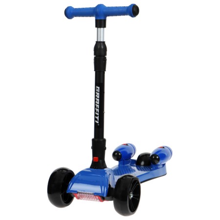 Folding scooter, light wheels PU 130/50 mm, ABEC 7, black color