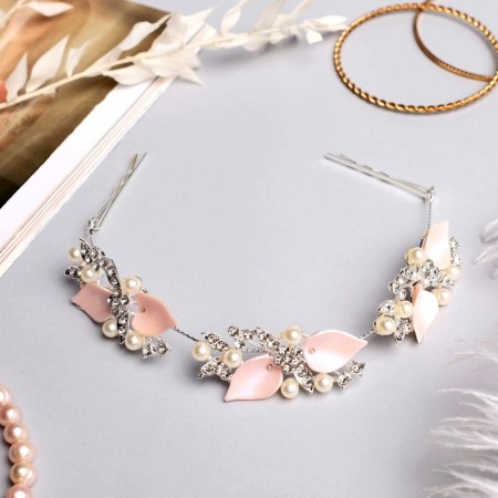 Hair accessory "Monica" (on invisible) delicate callales, 20 cm, silver