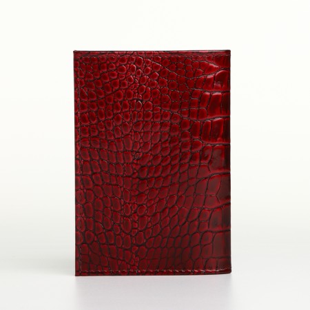 Cover for passport, Textura, burgundy color-1