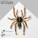 Brooch "Spider" funnel, brown-green color in black gold