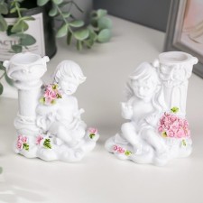 Souvenir Polystone Snowel Angel with roses MIX 10x9.5x6.8 cm