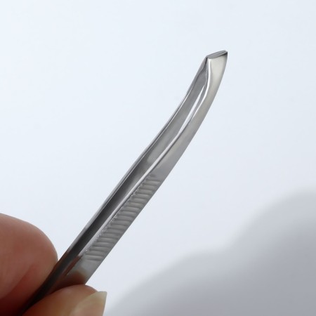 Pinzet bent, wide, 8.3 cm, silver color, RU-0617-2